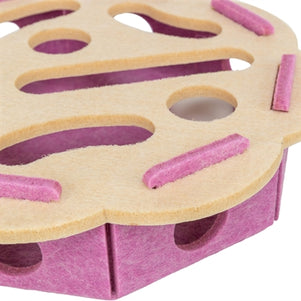 Trixie Hole'n'roll Bloem Vilt Roze / Beige